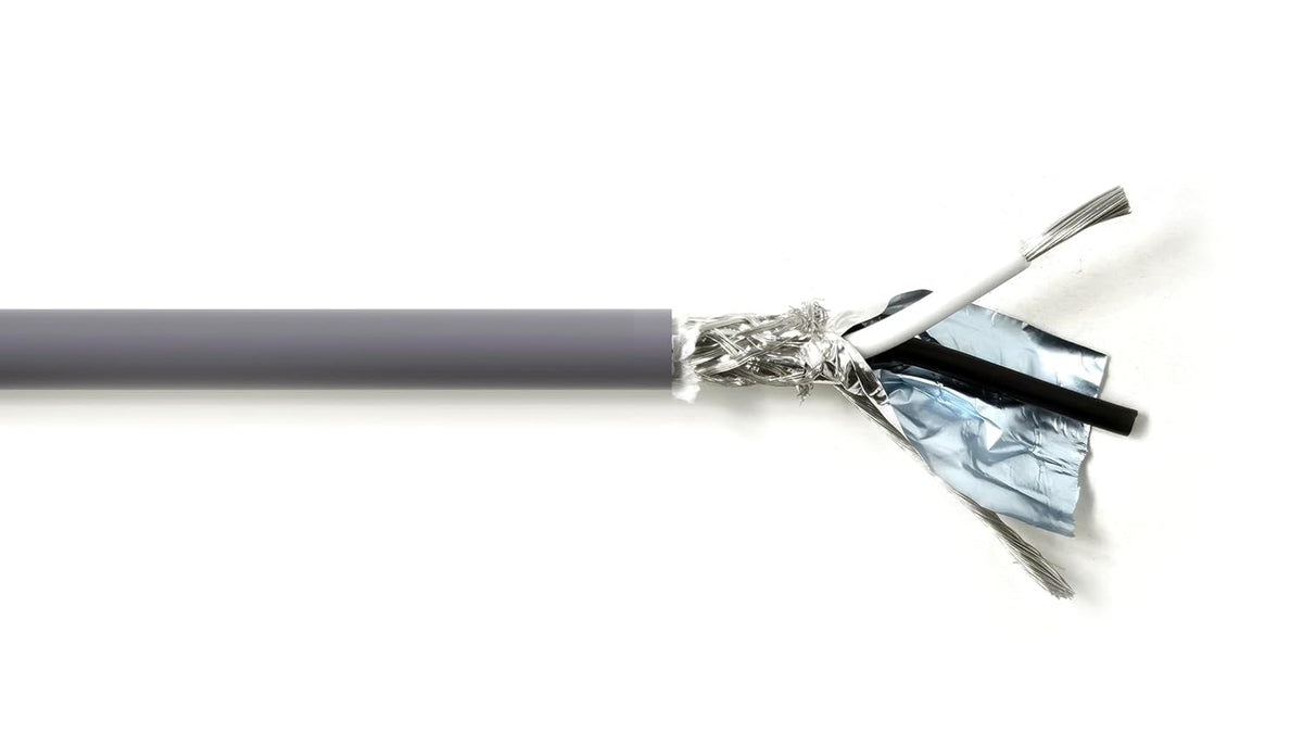 AMESB 14AWG 2C Shielded Cable Wire (UL2464) - Flexible Str TC, PVC Ins, OS+Drain+TC BRD, PVC JKT for CNC Machine, Stepper Motor, VFD Spindle