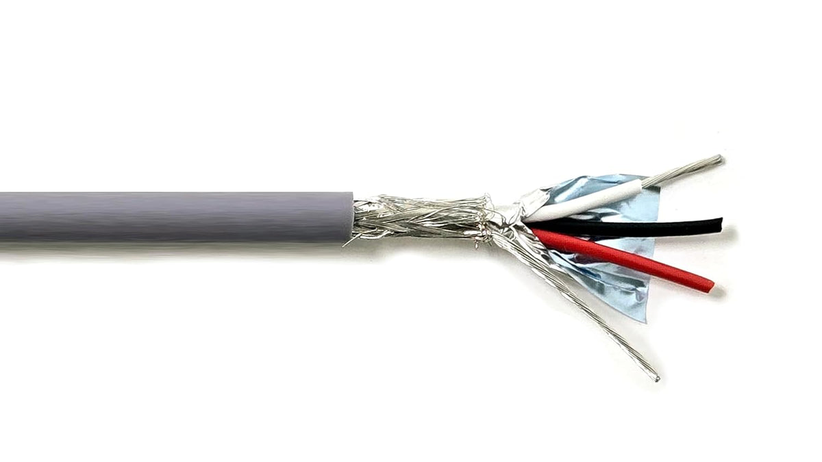 AMESB 18AWG 3C Shielded Cable Wire (UL2464) - Flexible Str TC, PVC Ins, OS+Drain+TC BRD, PVC JKT for CNC Machine, Stepper Motor, VFD Spindle