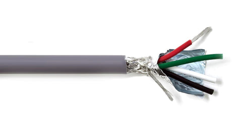 AMESB 14AWG 4C Shielded Cable Wire (UL2464) - Flexible Str TC, PVC Ins, OS+Drain+TC BRD, PVC JKT for CNC Machine, Stepper Motor, VFD Spindle