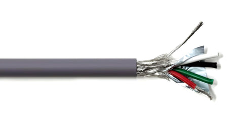 AMESB 16AWG 4C Shielded Cable Wire (UL2464) - Flexible Str TC, PVC Ins, OS+Drain+TC BRD, PVC JKT for CNC Machine, Stepper Motor, VFD Spindle