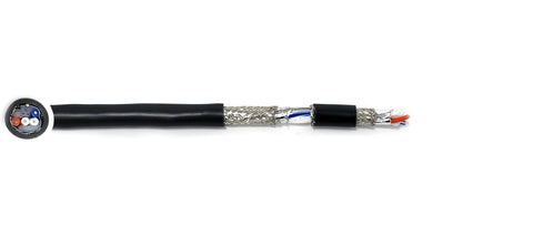 RS-485 24AWG 1Pr Shielded Cable - Equal to Belden 9841, Str TC, PE Ins, OS+Drain+TC BRD, PVC JKT, 120 ohm for Low Voltage Analog Signals/Digital Control