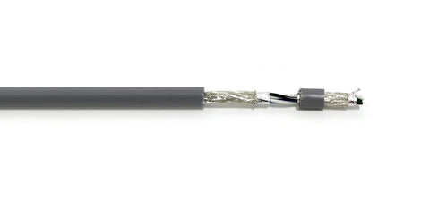 RS-232 AMESB 24AWG 3Pr Shielded Computer Cable (UL2464) - Flexible Str TC, PVC Ins, OS+Drain+TC BRD, PVC JKT for Low Voltage Analog Signals/Digital Control (Gray 25FT)