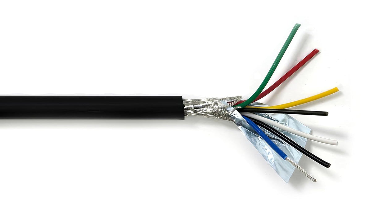 AMSB 20AWG 6C Shielded Cable Wire (UL2464) - Highly Flexible Str TC, PVC Ins, OS+TC BRD, PVC JKT for CNC Machine, Stepper Motor, VFD Spindle