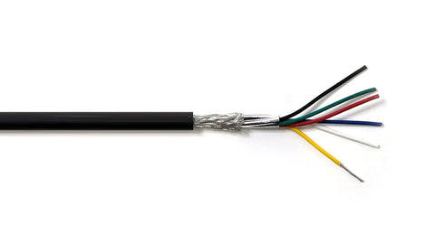 AMSB 22AWG 6C Shielded Cable Wire (UL2464) - Highly Flexible Str TC, PVC Ins, OS+TC BRD, PVC JKT for CNC Machine, Stepper Motor, VFD Spindle