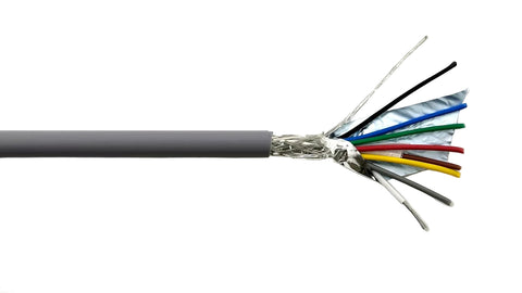 AMESB 22AWG 8C Shielded Cable Wire (UL2464) - Flexible Str TC, PVC Ins, OS+Drain+TC BRD, PVC JKT for CNC Machine, Stepper Motor, VFD Spindle